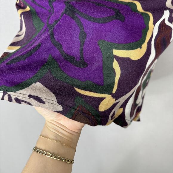 M Missoni Dress Womens Medium Purple Floral Abstract Ruched Faux Wrap Cocktail - Picture 8 of 16